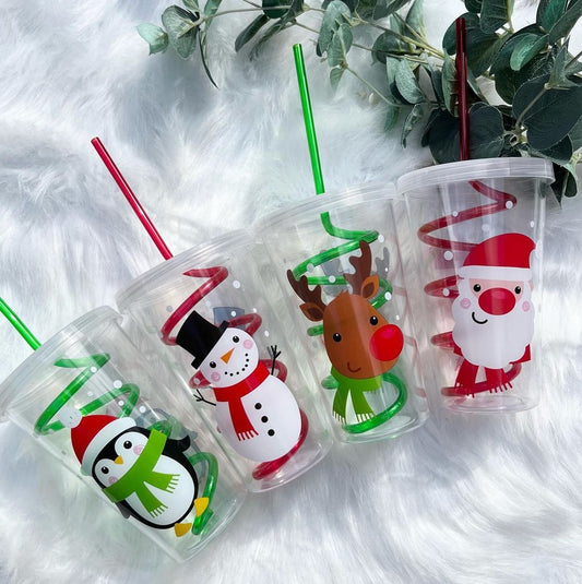 Children's Christmas cup & Twist straw lol